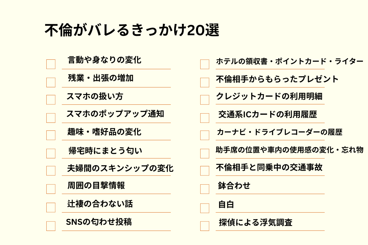 不倫がバレるきっかけ20選