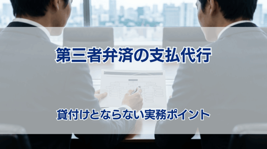 第三者弁済の支払代行 貸付けとならない実務ポイント