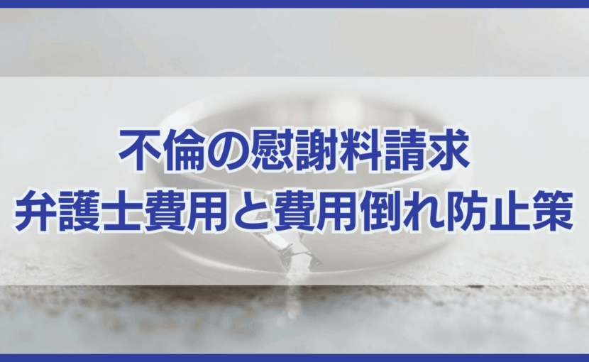 不倫の慰謝料請求 弁護士費用と費用倒れ防止策