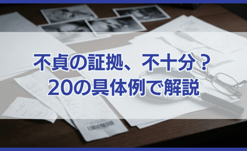 不貞の証拠、不十分？ 20の具体例で解説