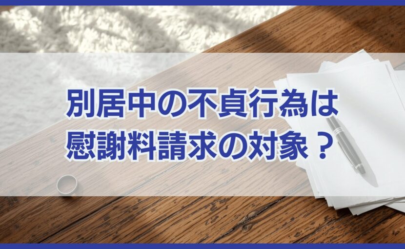 別居中の不貞行為は 慰謝料請求の対象？