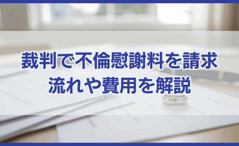 裁判で不倫慰謝料を請求 流れや費用を解説