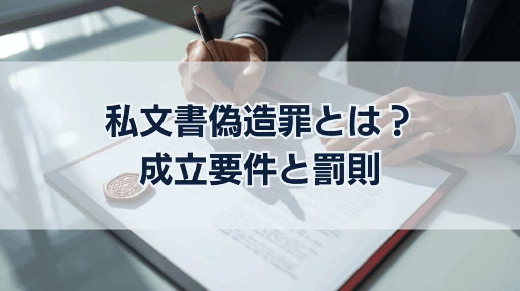 私文書偽造罪とは？ 成立要件と罰則