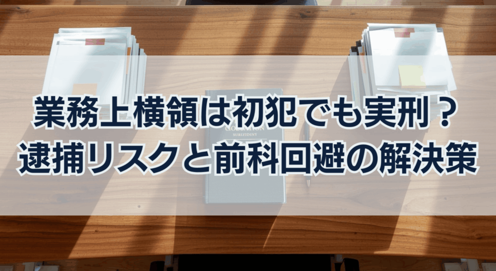 業務上横領初犯でも実刑？ 逮捕リスクと前科回避の解決策