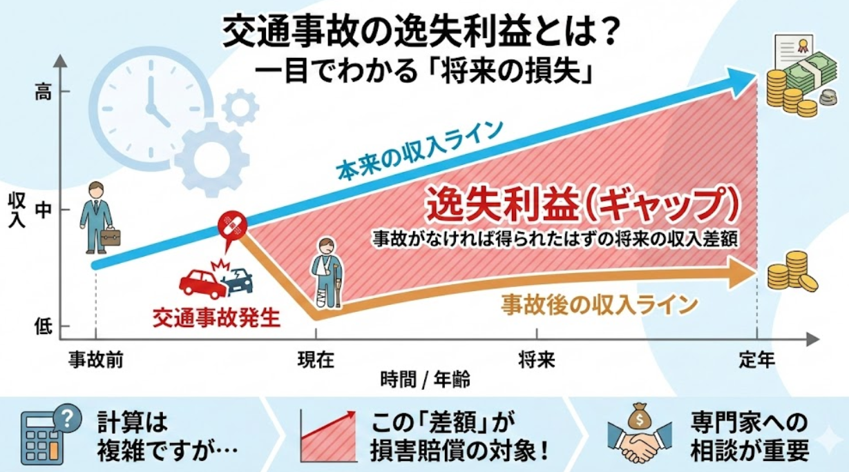 逸失利益を説明するイラスト