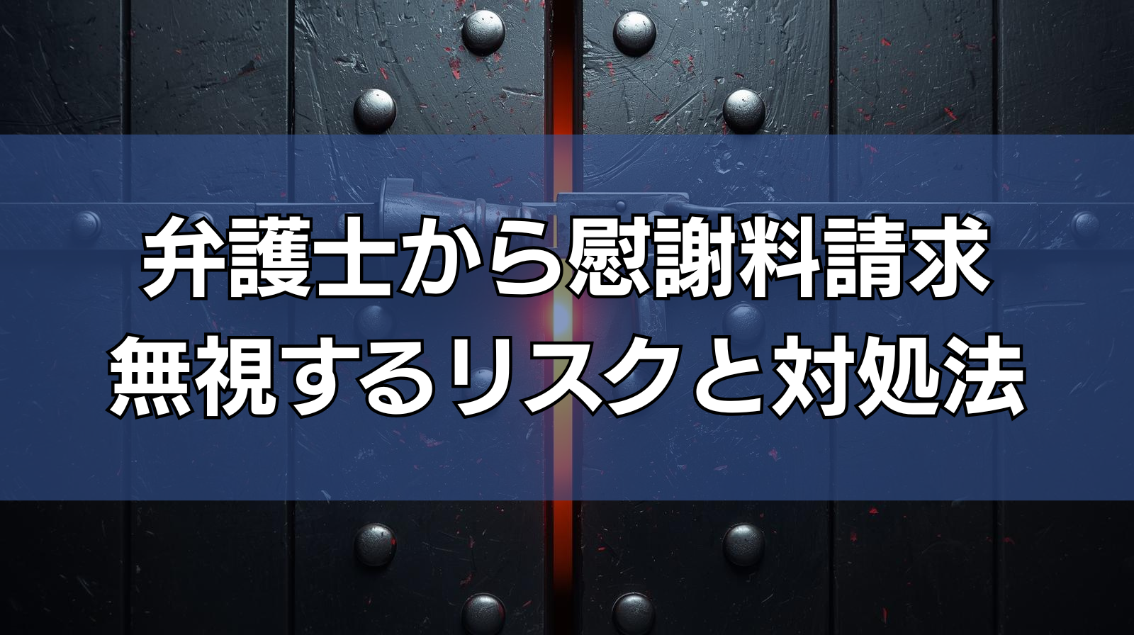 弁護士から慰謝料請求 無視するリスクと対処法