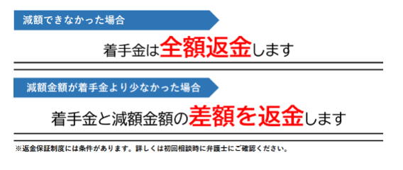 着手金返還制度を説明する画像