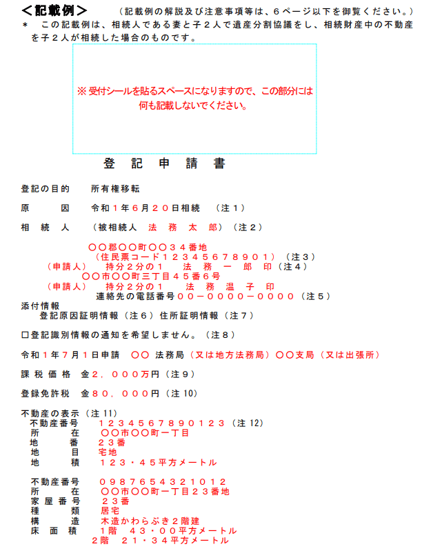 登記申請書