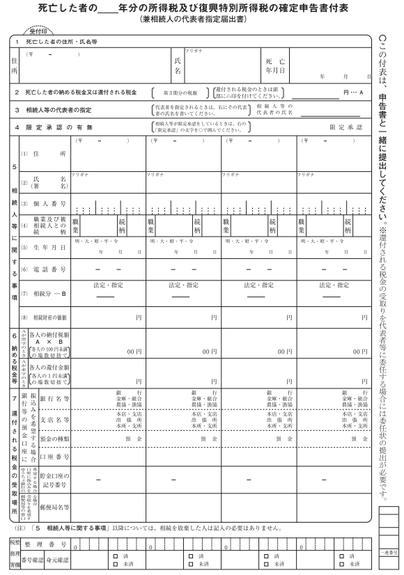 準確定申告書付表