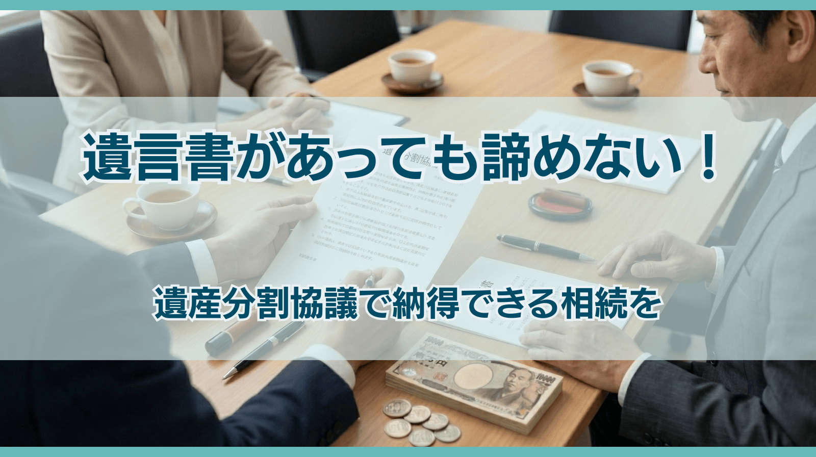 遺言書があっても諦めない！ 遺産分割協議で納得できる相続を
