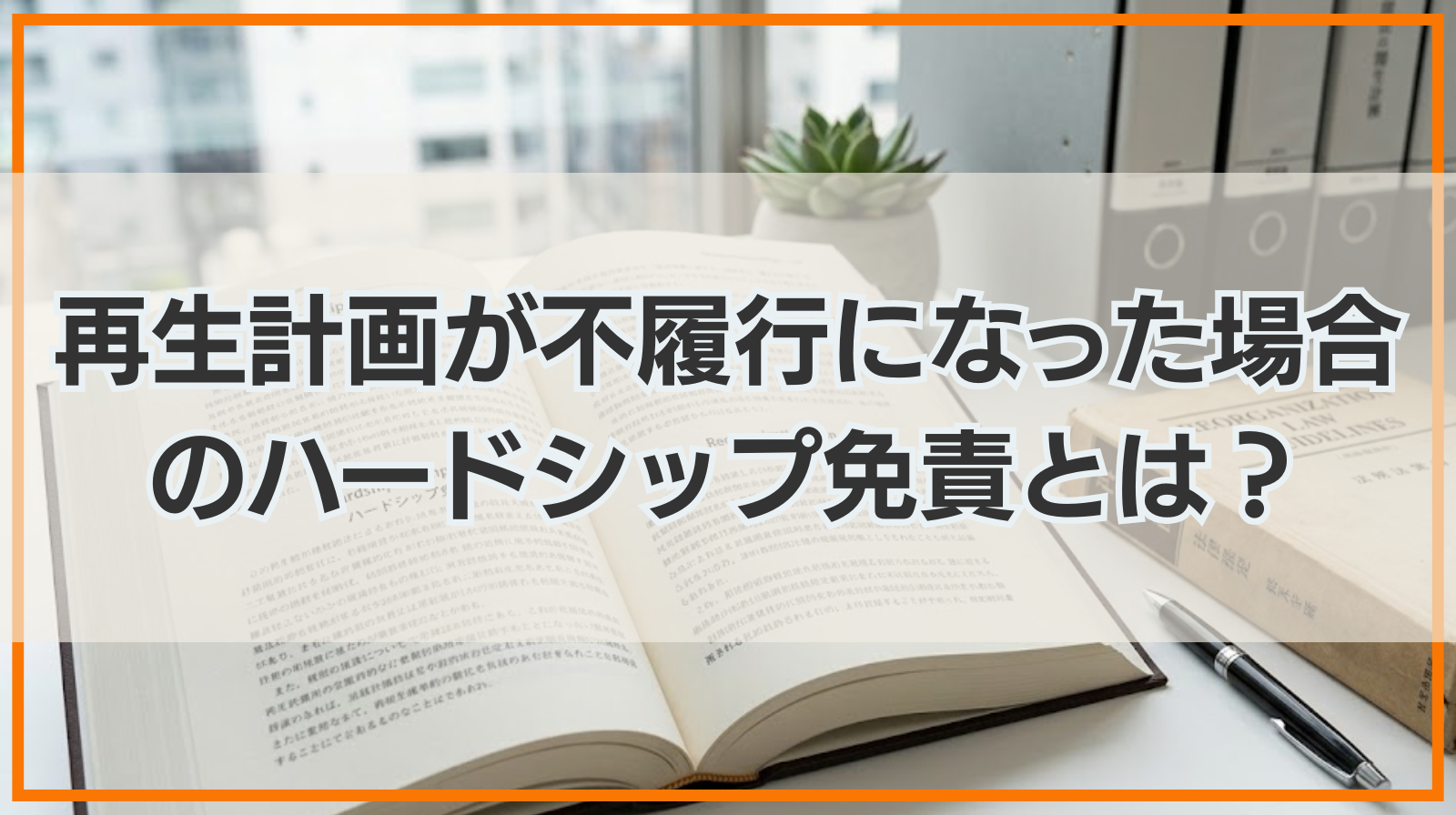 再生計画が不履行になった場合のハードシップ免責とは？