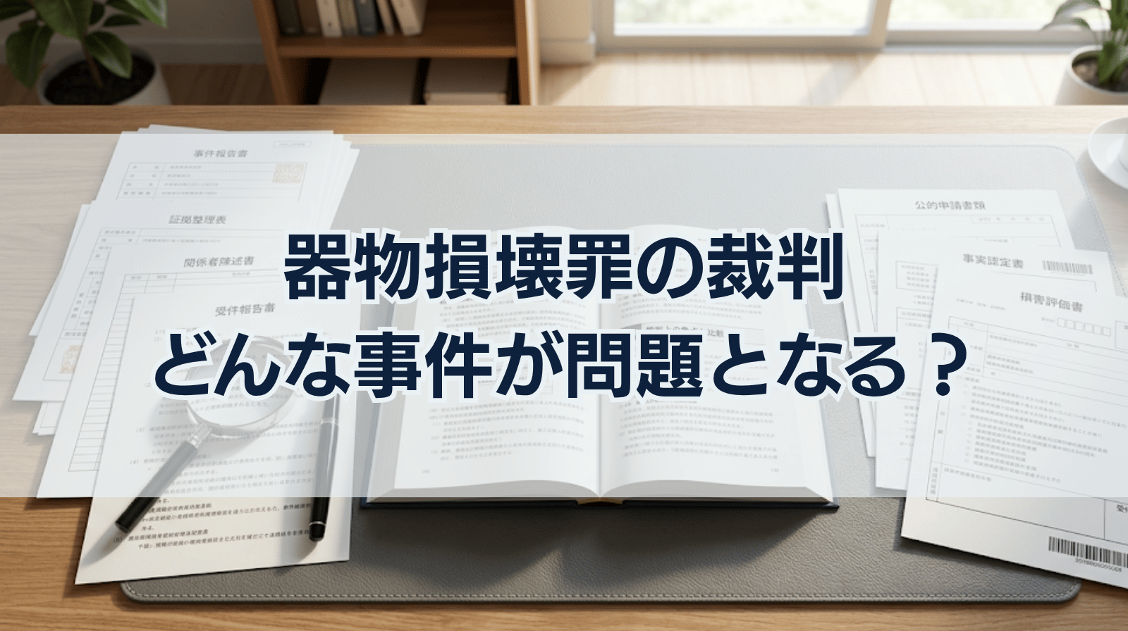 器物損壊罪の裁判ではどのような態様の事件が問題となるのか