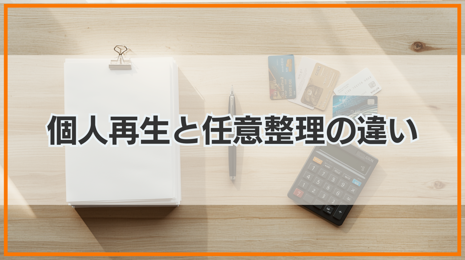 個人再生と任意整理の違いとは？