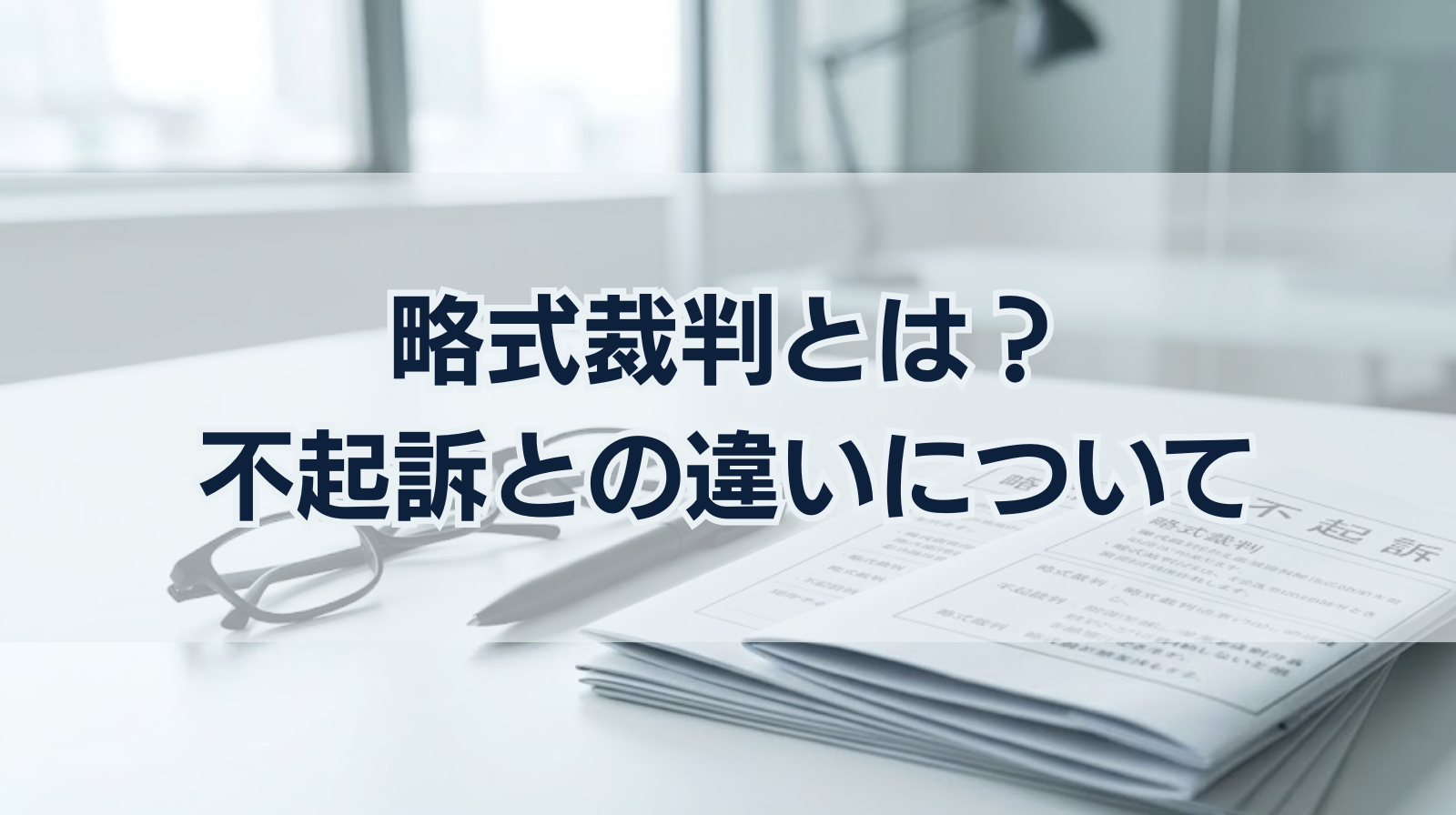 略式起訴、略式裁判とは？不起訴との違いについても解説