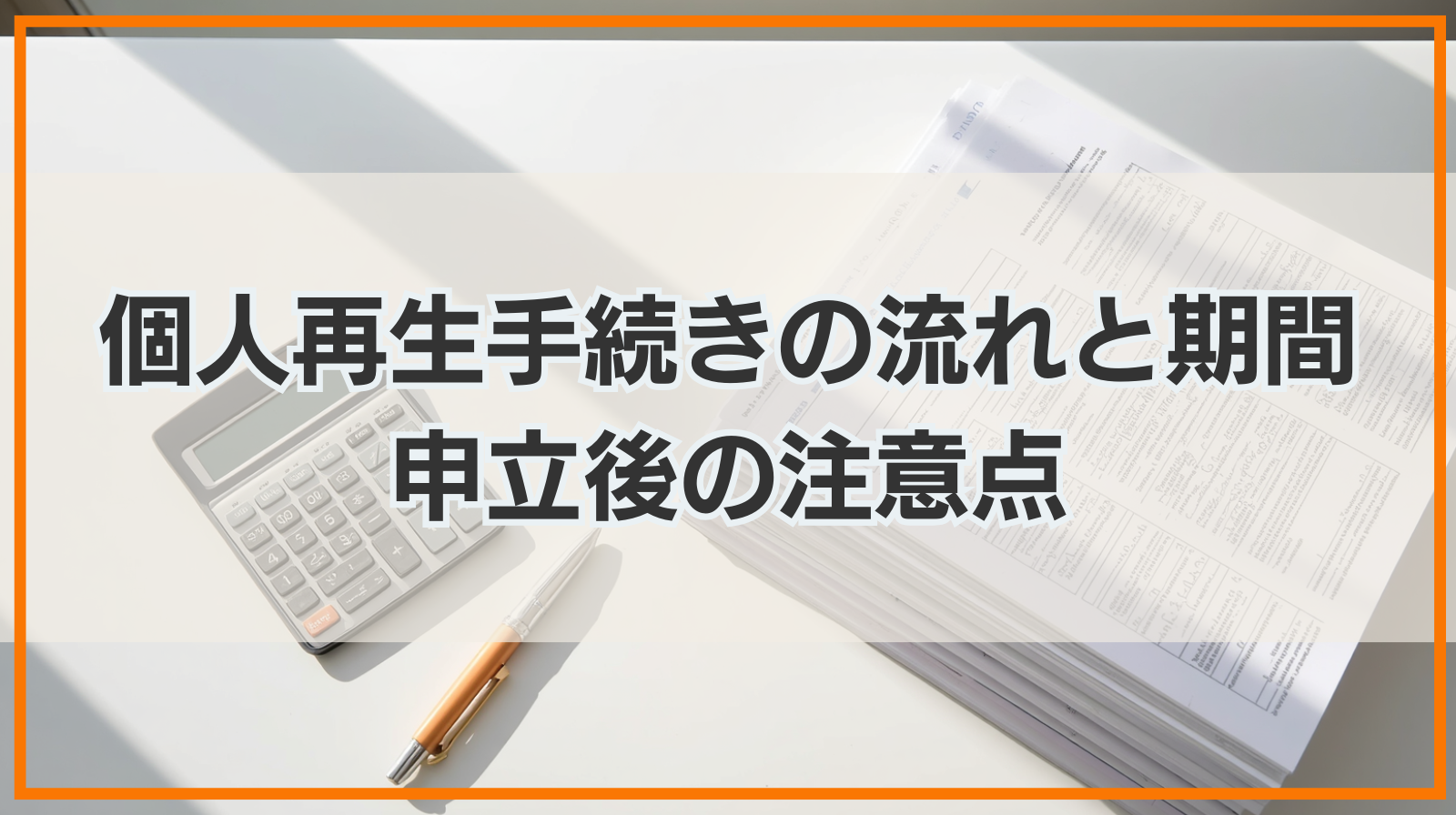 個人再生手続きの流れと期間｜申立後の注意点