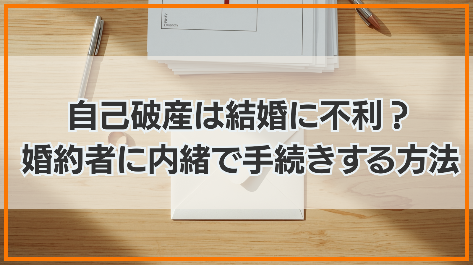 自己破産は結婚に不利？婚約者に内緒で手続きする方法