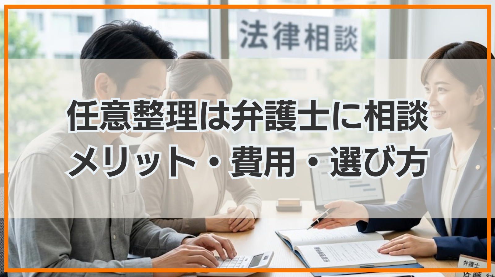 任意整理は弁護士に相談｜メリット・費用・選び方や依頼の流れを解説