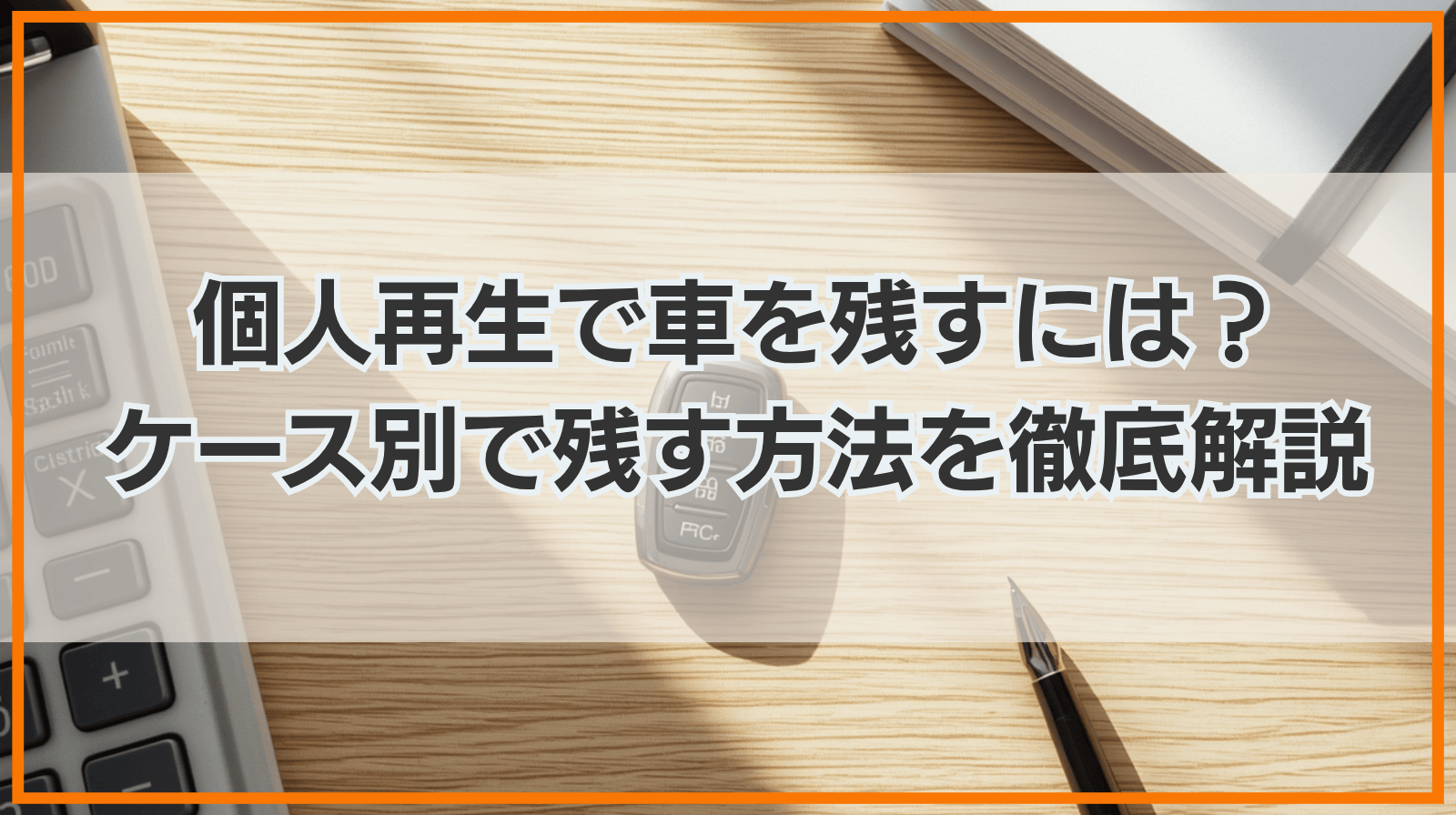 個人再生をすると車はどうなる？ローン中・完済済みのケース別に残す方法を徹底解説