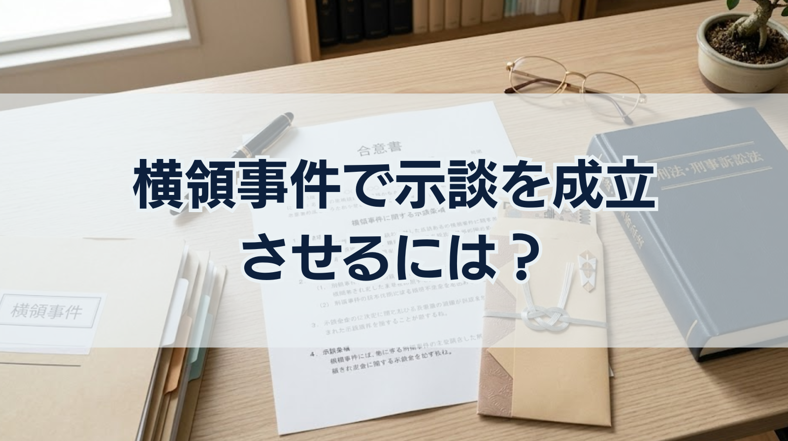 横領事件で示談を成立させるには？示談金・示談書を弁護士が解説