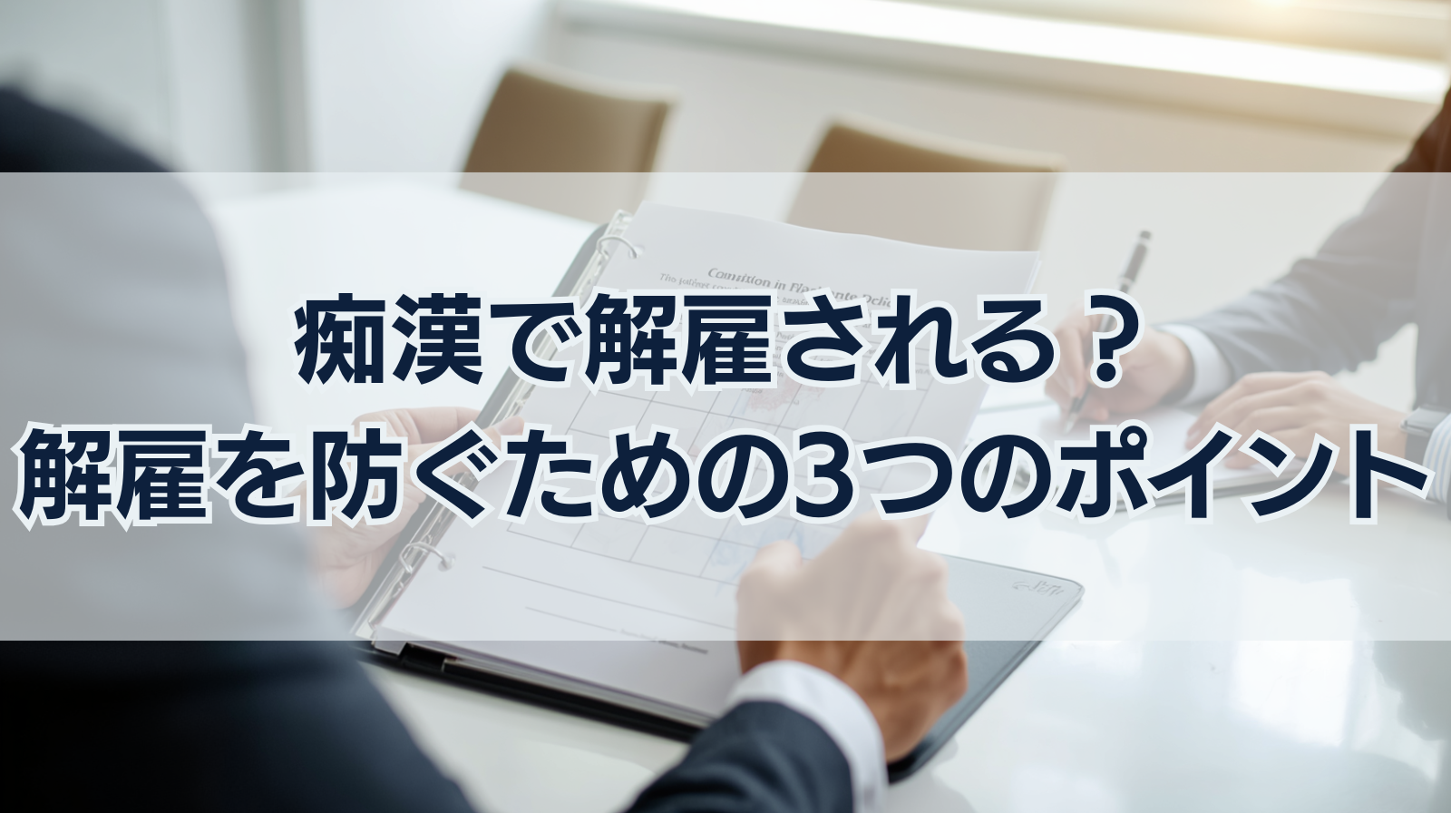 痴漢で解雇される？解雇を防ぐために知っておきたい3つのポイント