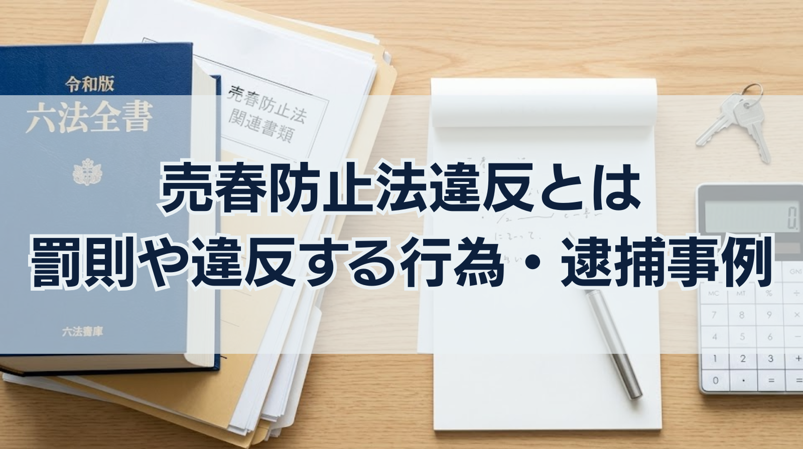 売春防止法違反とは｜罰則や違反する行為や逮捕事例を解説