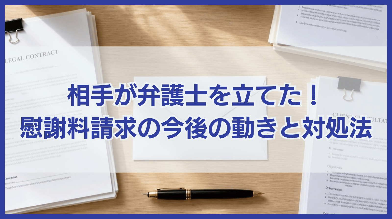 慰謝料請求に相手が弁護士を立てた場合の今後の動きと対処法を解説