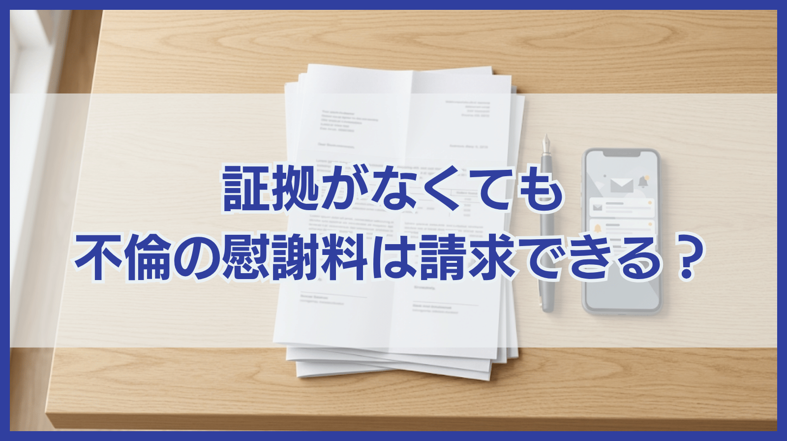 証拠がないと不貞行為の慰謝料請求はできない？