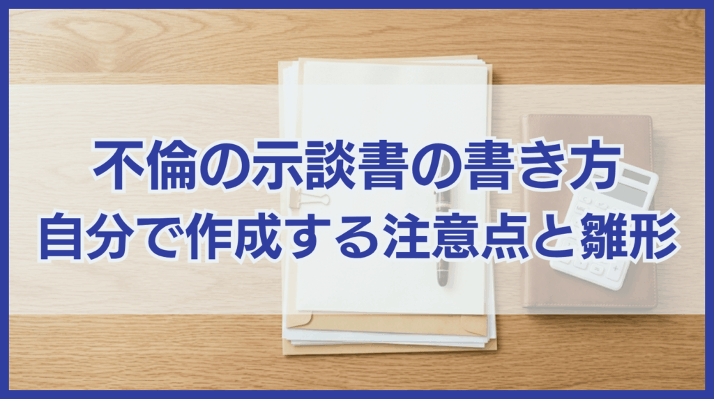 不倫の示談書の書き方と自分で作成する際の注意点【テンプレート付】