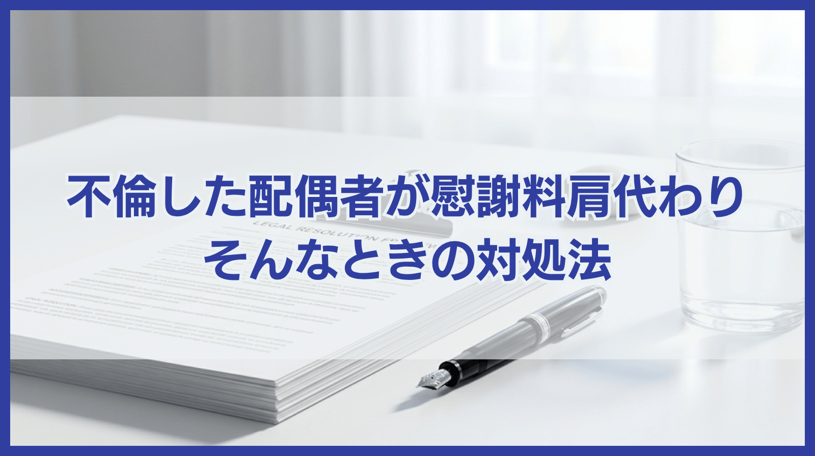 不倫した配偶者が慰謝料を肩代わりしていた！そんなときの対処方法は？