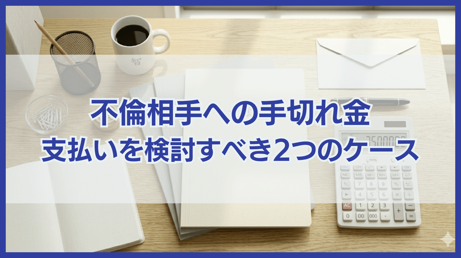 不倫相手から請求された手切れ金の支払いを検討すべき2つのケース