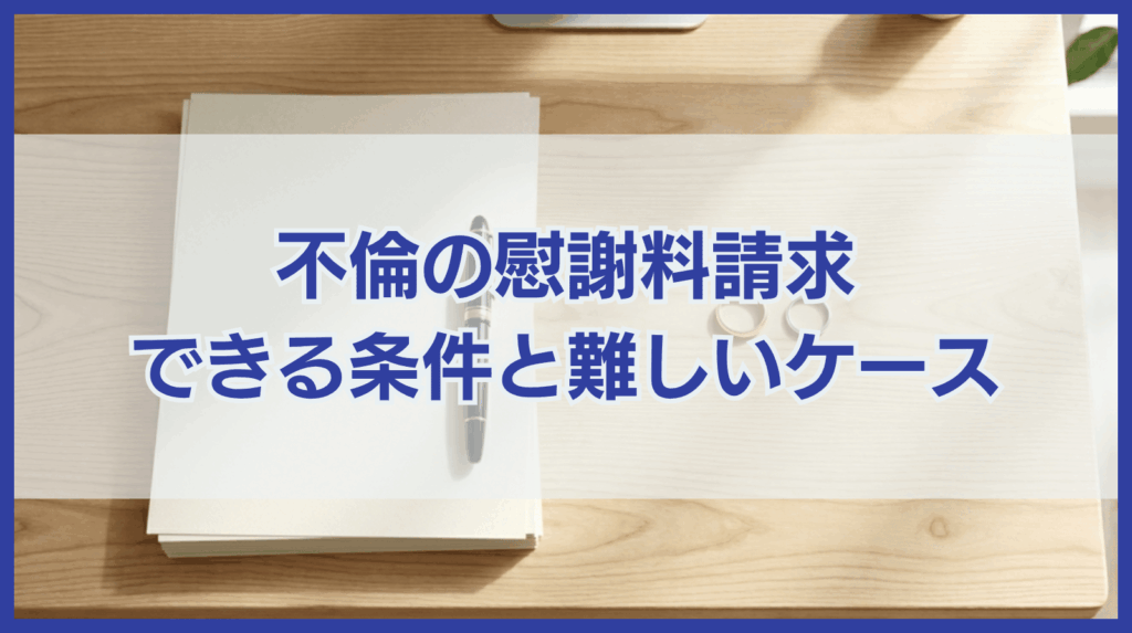 不倫の慰謝料請求できる4つの条件と慰謝料請求が難しい4つのケース