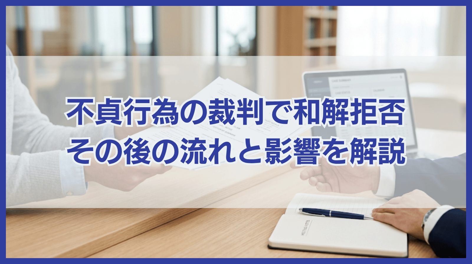 不貞行為の裁判で和解をしないとどうなる？拒否した場合の影響は？