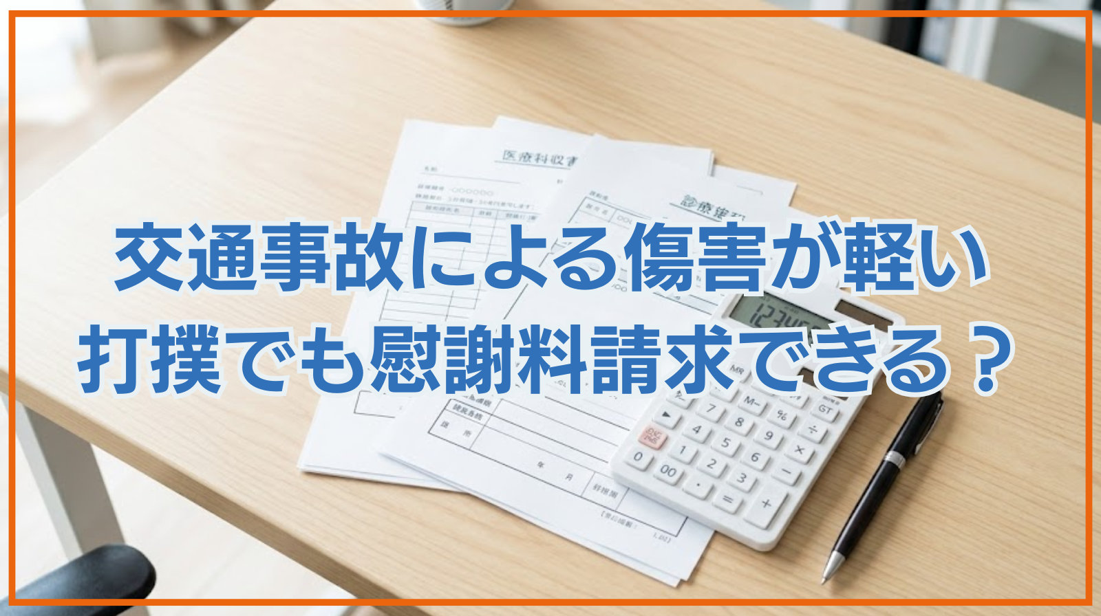 交通事故による傷害が軽い打撲でも慰謝料請求できる？算定方法も解説