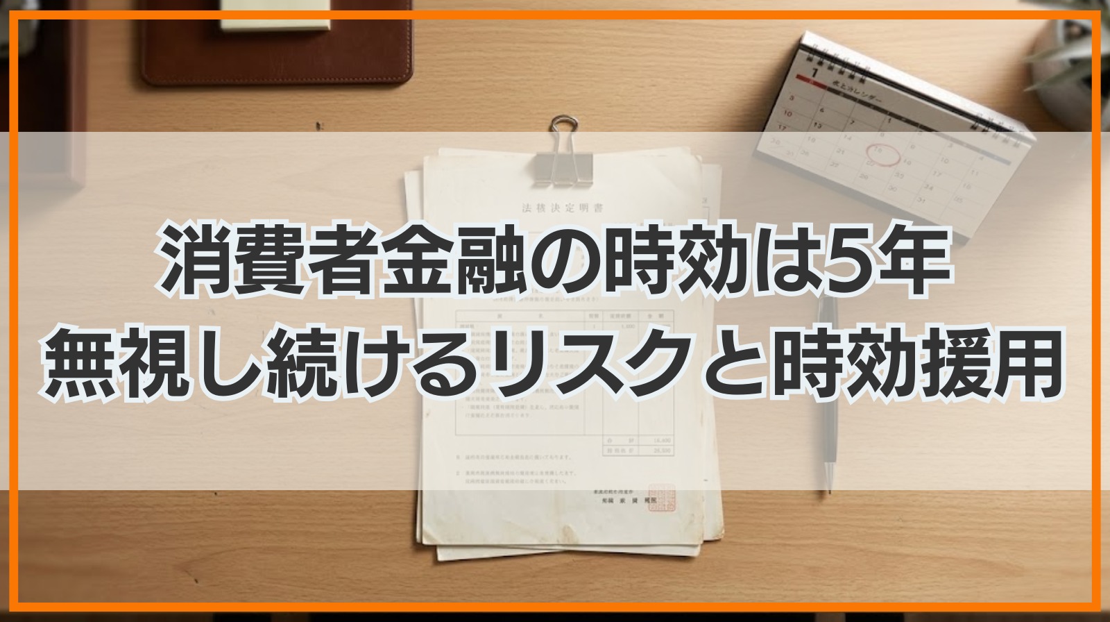 消費者金融の時効は5年｜無視し続けるリスクや時効援用について