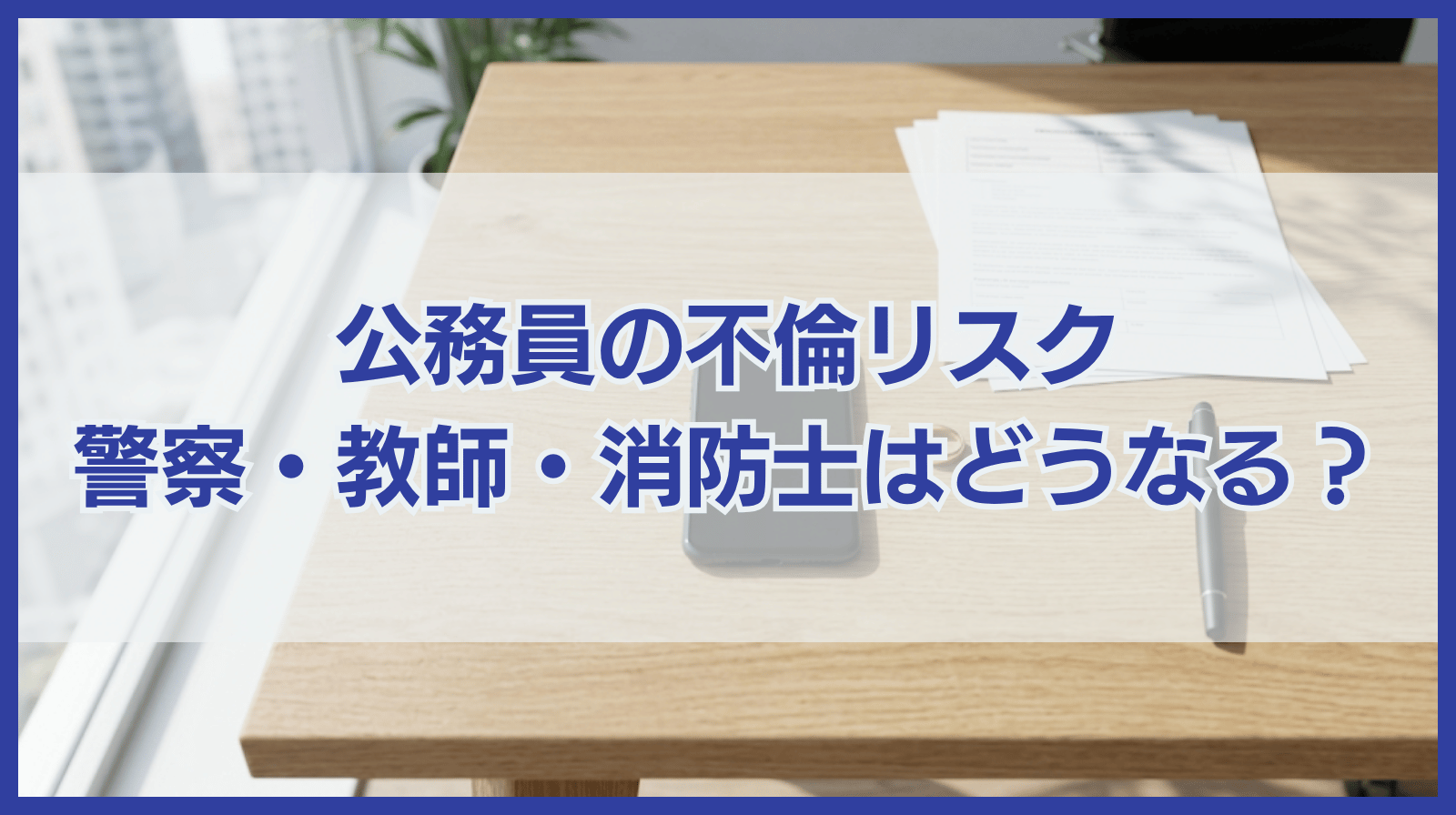 公務員（警察・教師・消防士）の不倫のリスクとは？職業別に徹底解説