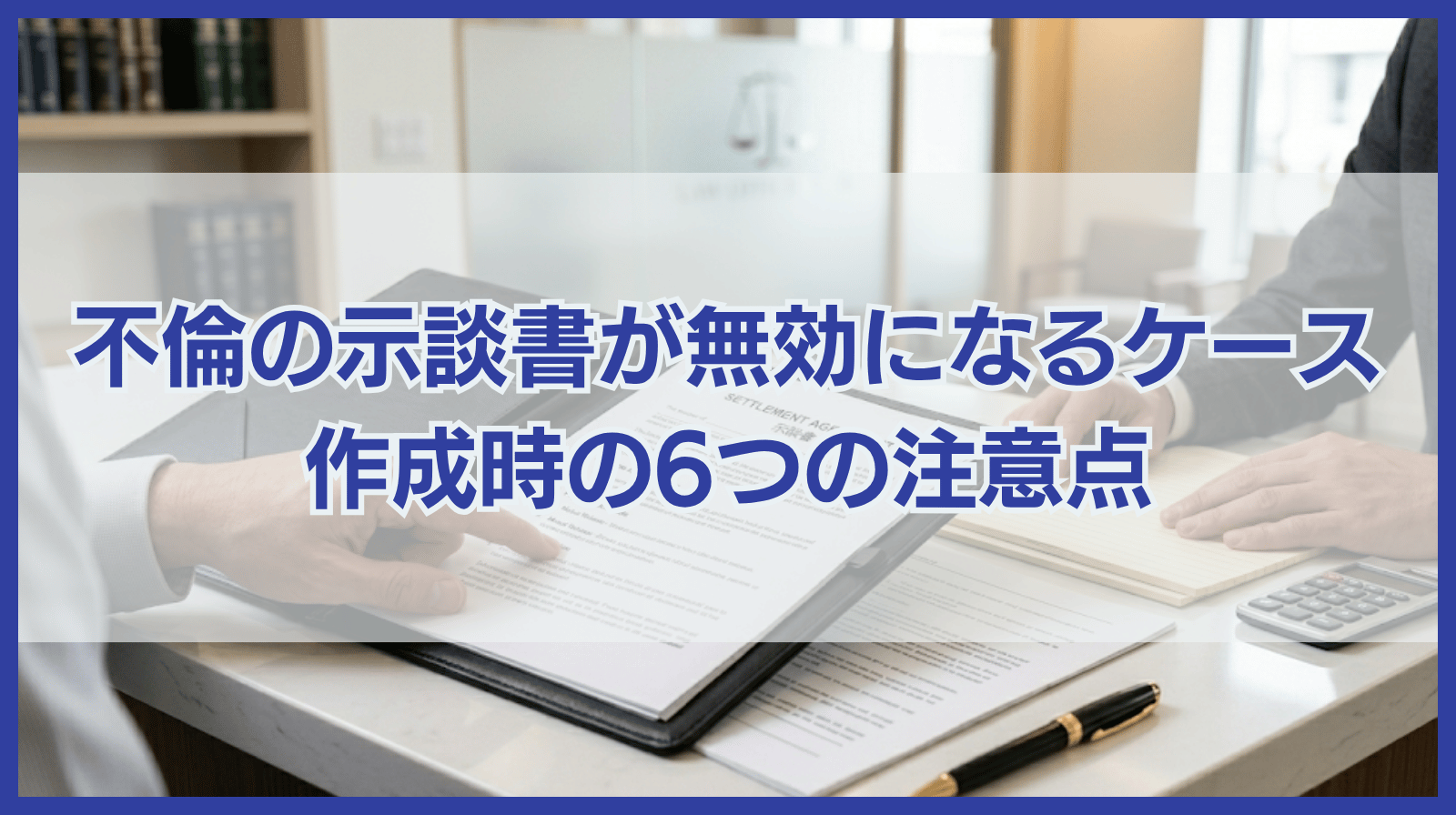 不倫の示談書が無効になる場合はある？示談書作成の6つの注意点
