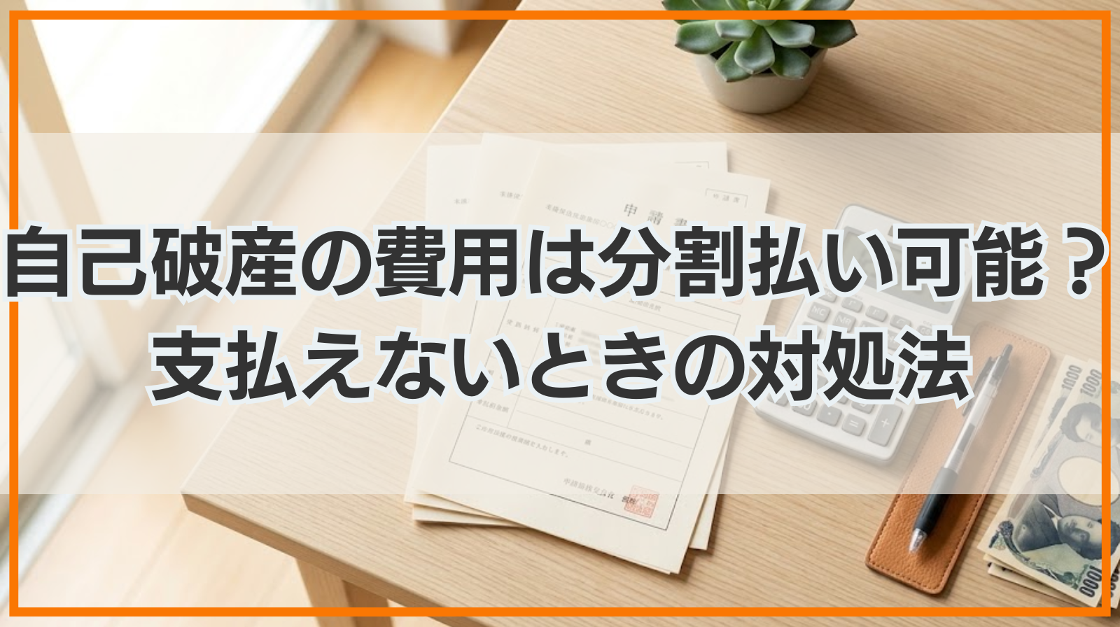 自己破産の費用は分割払い可能？支払えないときの対処法