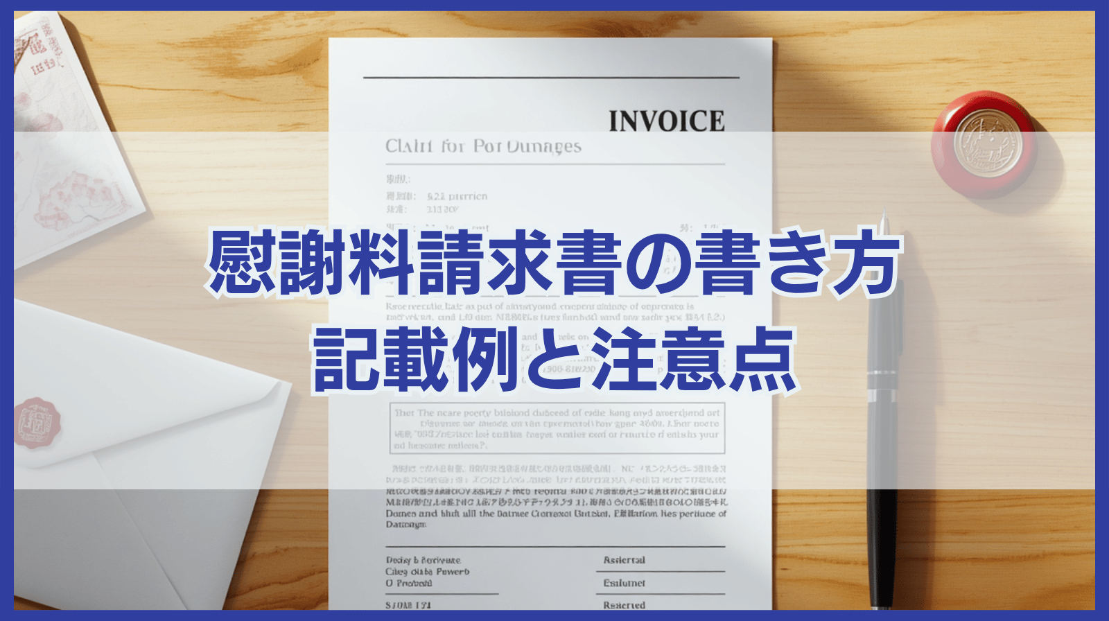 慰謝料請求の請求書の書き方｜記載例と注意点を詳しく解説