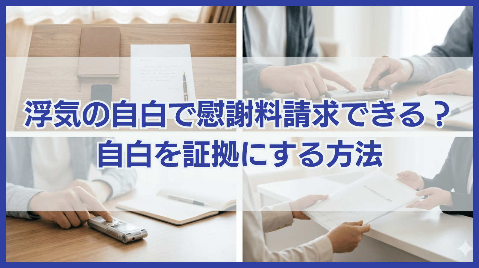 浮気の自白だけで慰謝料請求できる？自白を証拠にする方法を徹底解説