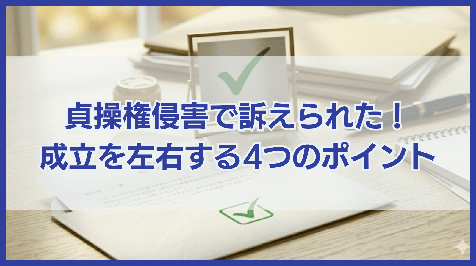 貞操権侵害で訴えられた！貞操権侵害が成立するかの4つのポイント