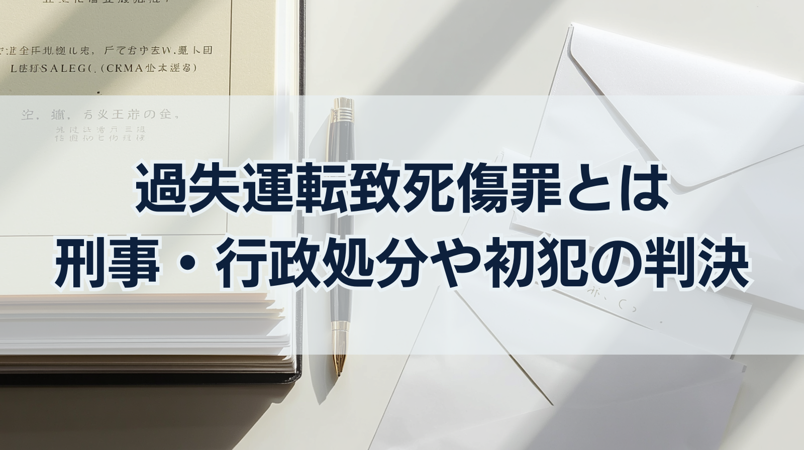 過失運転致死傷罪とは｜刑事・行政処分や初犯の判決を簡単に解説