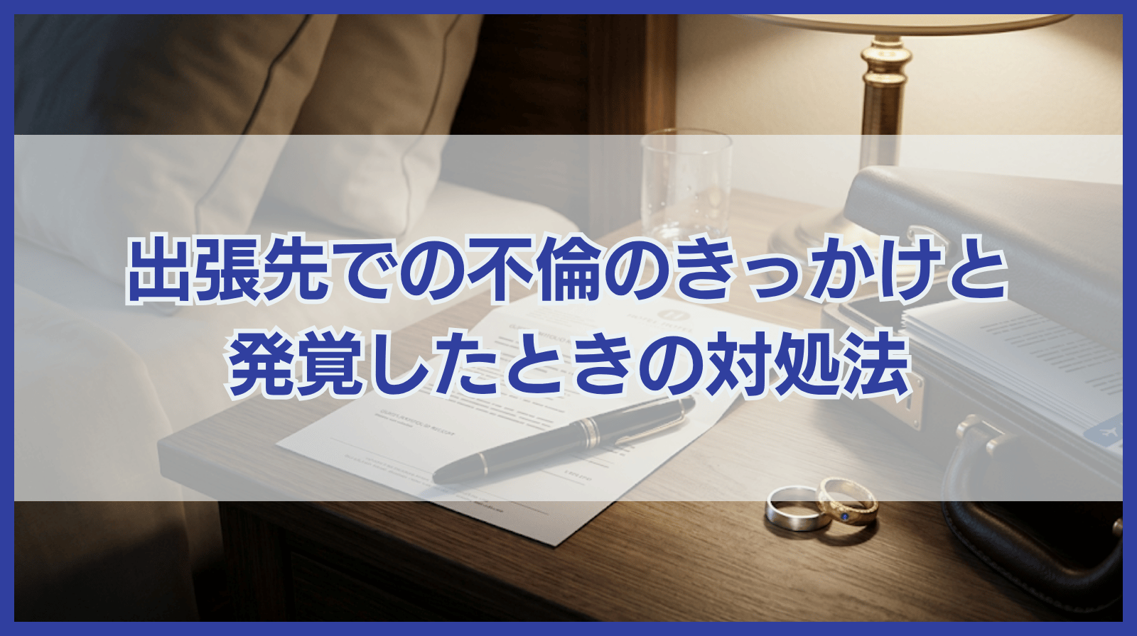 出張先で不倫に走るきっかけと出張先での不倫が発覚した場合の対処法