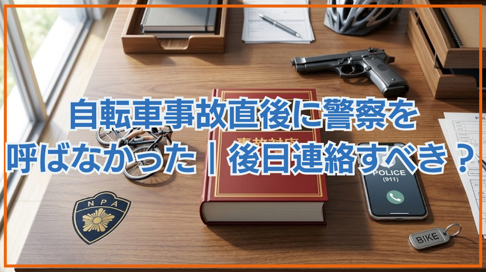 自転車事故直後に警察を呼ばなかったが後日でも連絡した方がいい？