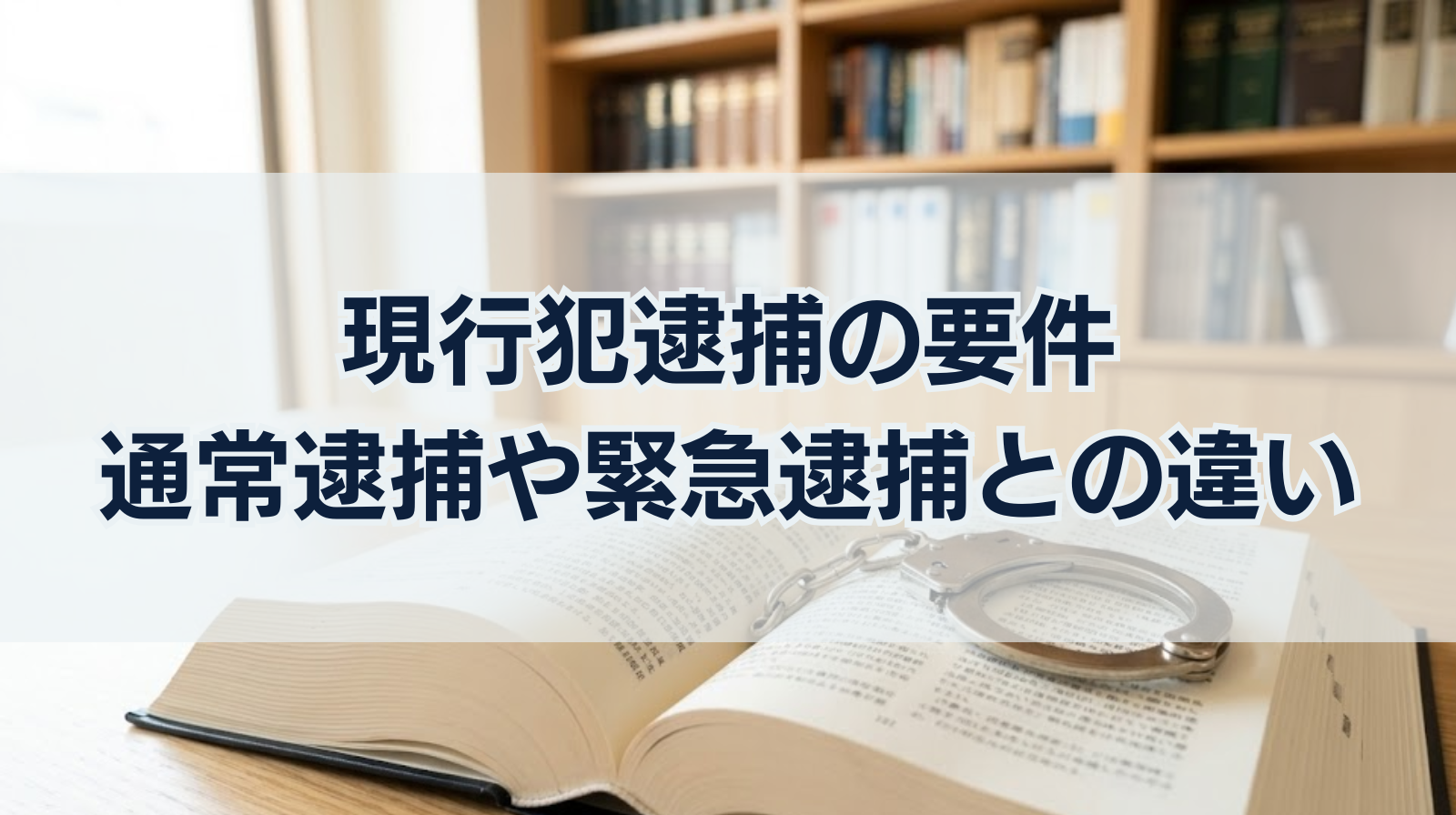 現行犯逮捕の要件｜成立条件・通常逮捕や緊急逮捕との違いを徹底解説