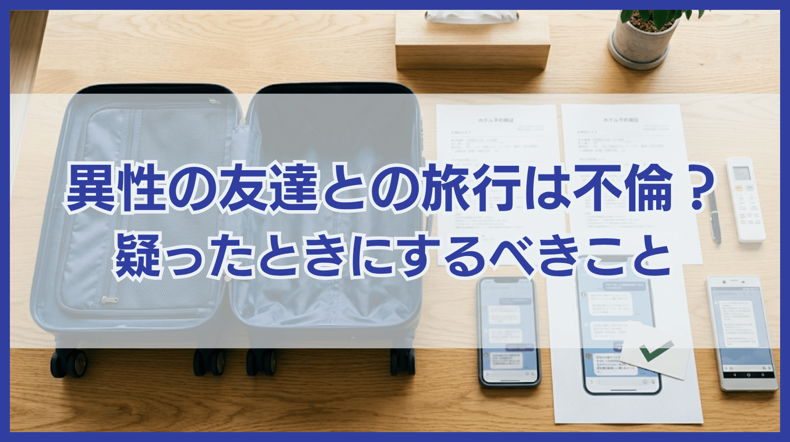 既婚者×異性の友達の旅行は不倫になる？不倫を疑ったらすべきこと