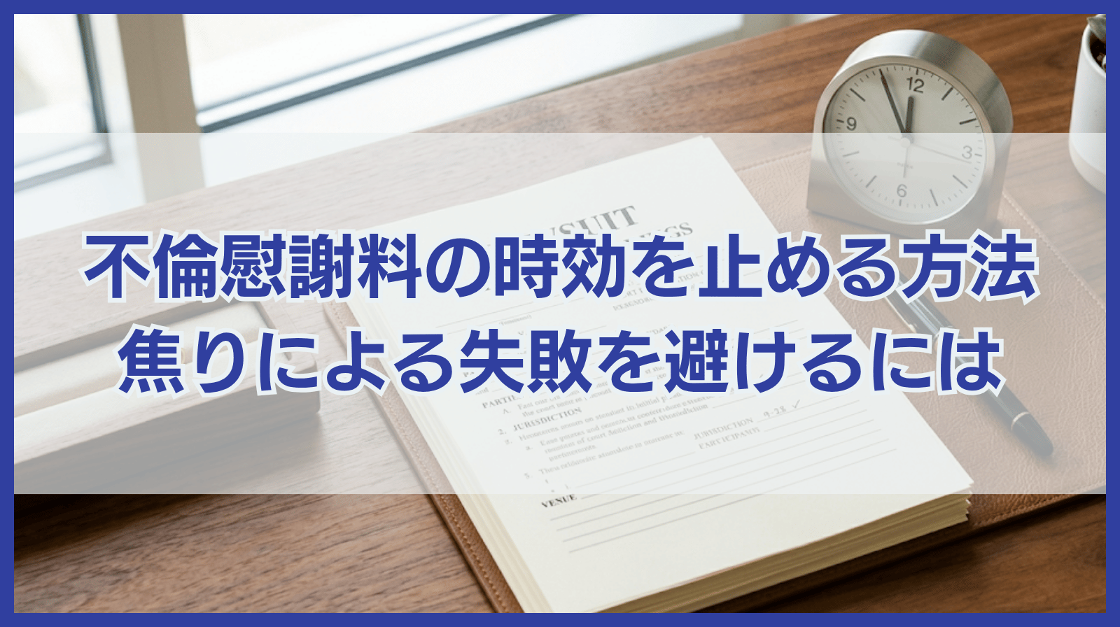 不倫慰謝料請求の時効を止める方法｜焦りによる失敗を避けるには？