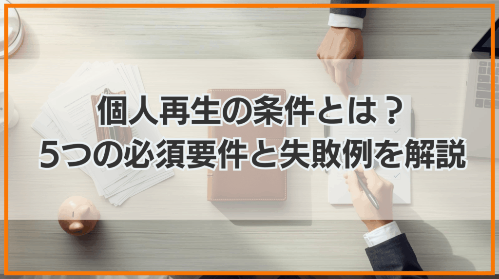 個人再生の条件とは？5つの必須要件とできないケースを徹底解説