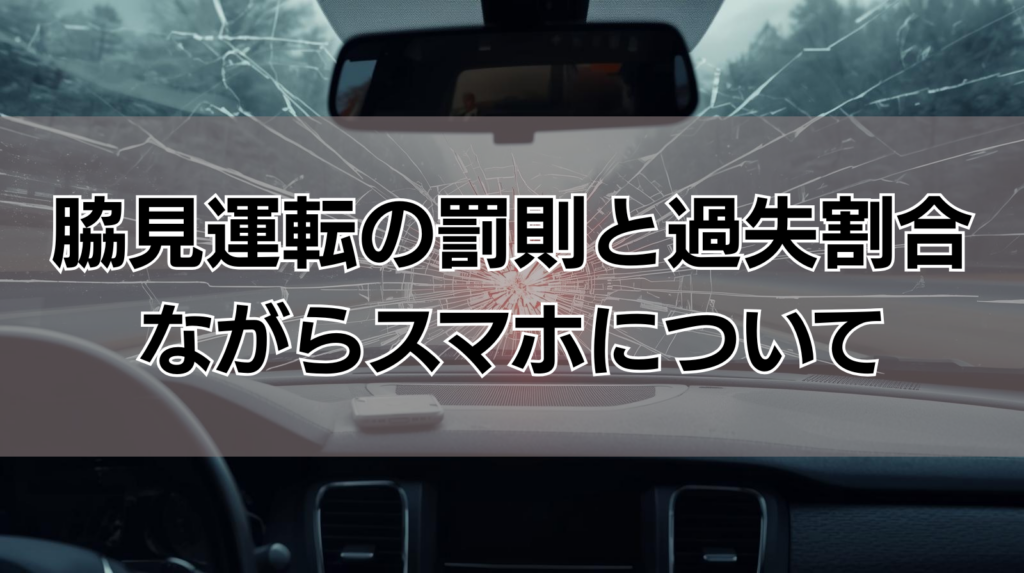 脇見運転の罰則と過失割合への影響｜ながらスマホの罰則強化も！