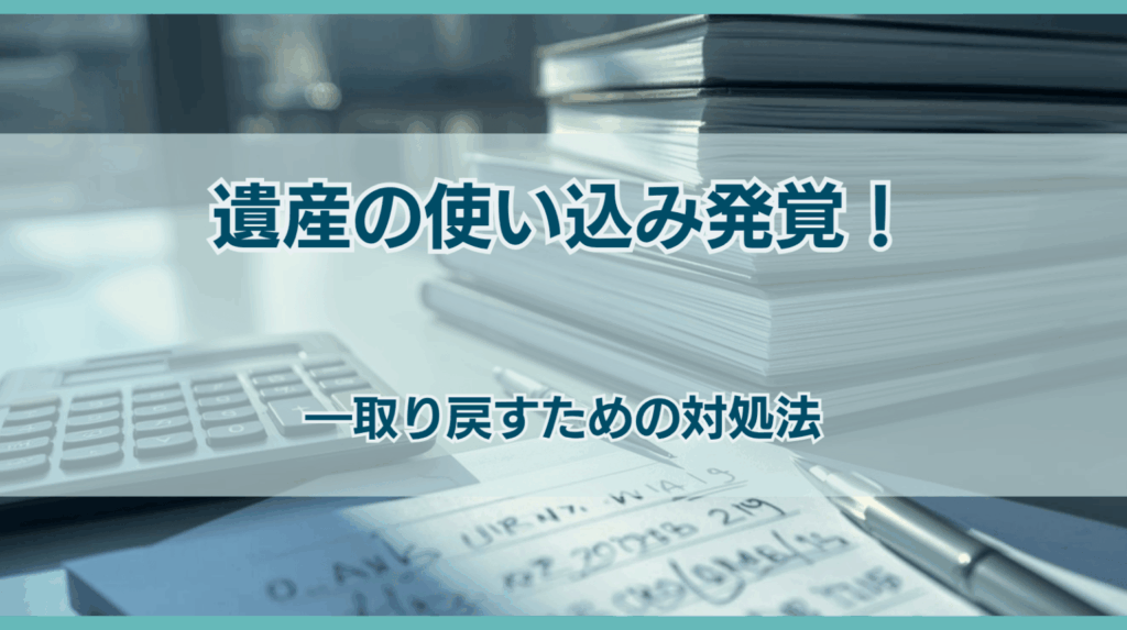遺産の使い込みが発覚したら何をすべきか？取り戻す方法を解説