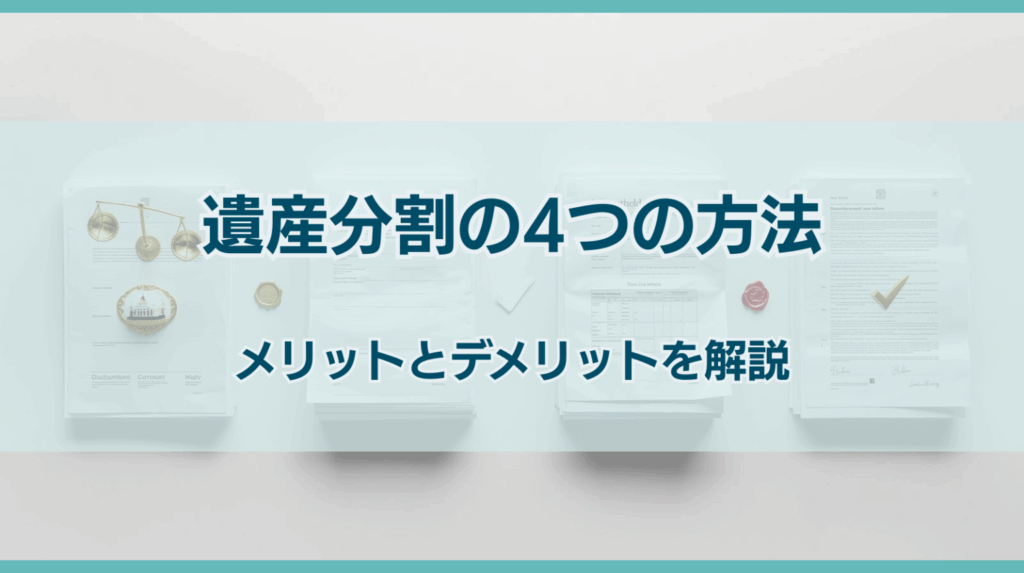 4つの遺産分割の方法を解説｜それぞれのメリットとデメリットは？